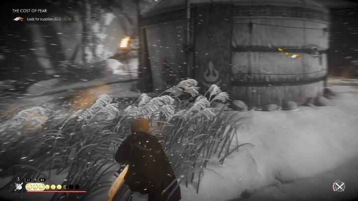 The first objective of the quest is to go to an abandoned enemy camp and collect some resources - Ghost of Tsushima: The Cost of Fear walkthrough, Tales of Tsushima - Other tales - Ghost of Tsushima Guide, Walkthrough