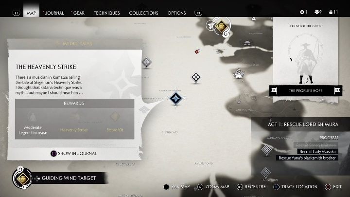 Where to start: Southern side of the River Falls Bridge - Ghost of Tsushima: The Heavenly Strike walkthrough, Mythical Tales - Mythic Tales - Ghost of Tsushima Guide, Walkthrough