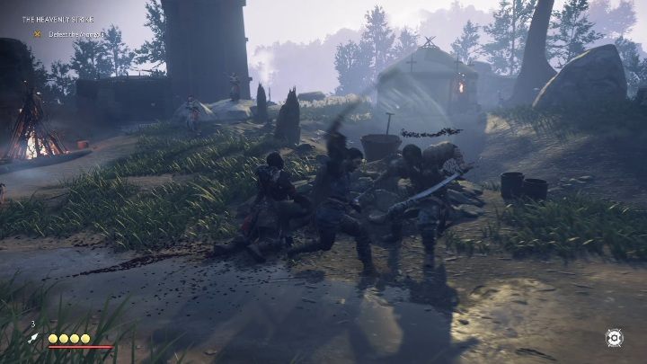 You will reach a village that is under attack - Ghost of Tsushima: The Heavenly Strike walkthrough, Mythical Tales - Mythic Tales - Ghost of Tsushima Guide, Walkthrough