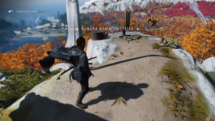This bamboo strike can be found at the top of the mountain - Ghost of Tsushima: Bamboo Strikes, Toyotama Region secrets map, video guide - Toyotama Region - Ghost of Tsushima Guide, Walkthrough