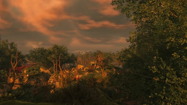 This shrine is located on a meadow covered with red flowers - Ghost of Tsushima: Shinto Shrines, Toyotama Region secrets map, video guide - Toyotama Region - Ghost of Tsushima Guide, Walkthrough