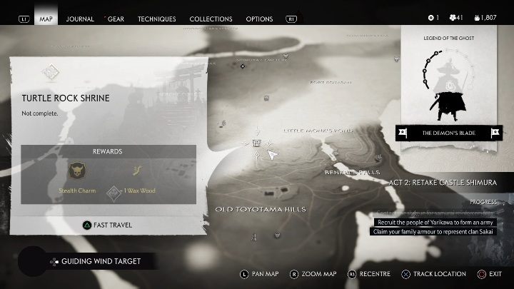 Location: Old Toyotama Hills - Ghost of Tsushima: Shinto Shrines, Toyotama Region secrets map, video guide - Toyotama Region - Ghost of Tsushima Guide, Walkthrough