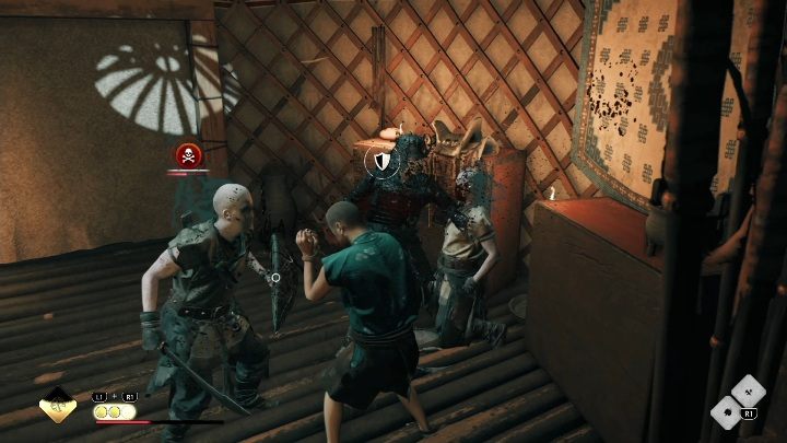 After eliminating all enemies, free the prisoner and cross the river - GoT Legends: The Crow Demons of Otsuna - Walkthrough - Ghost of Tsushima Guide, Walkthrough