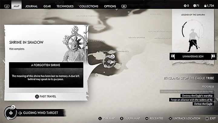Shrine in Shadow is located in the southern part of Iki Island - Ghost of Tsushima Iki Island: Shrine in Shadow - Secrets and Collectibles - Ghost of Tsushima Guide, Walkthrough