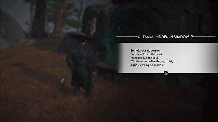 At the base of the statue, you will find a scroll - it contains a clue to the puzzles solution - Ghost of Tsushima Iki Island: Shrine in Shadow - Secrets and Collectibles - Ghost of Tsushima Guide, Walkthrough