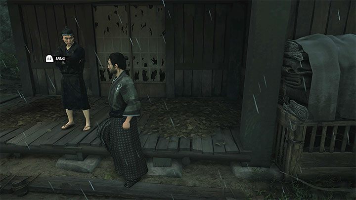 Finally, talk to the peasant guarding a hut shown in the attached picture - Ghost of Tsushima Iki Island: Caretakers of the Eagle - walkthrough - Side Quests - Ghost of Tsushima Guide, Walkthrough