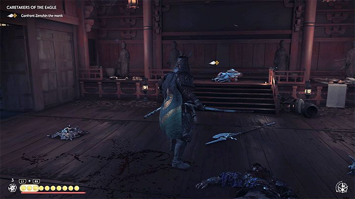 You dont have to worry that the fight will be challenging - the monk is no threat to you - Ghost of Tsushima Iki Island: Caretakers of the Eagle - walkthrough - Side Quests - Ghost of Tsushima Guide, Walkthrough