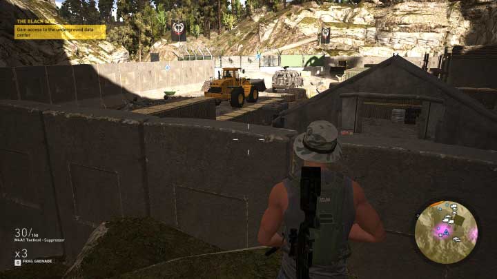 Use the rocks next to one of the walls to gain access to the base - The Black Site | Flor De Oro walkthrough - Flor De Oro - Tom Clancys Ghost Recon: Wildlands Game Guide