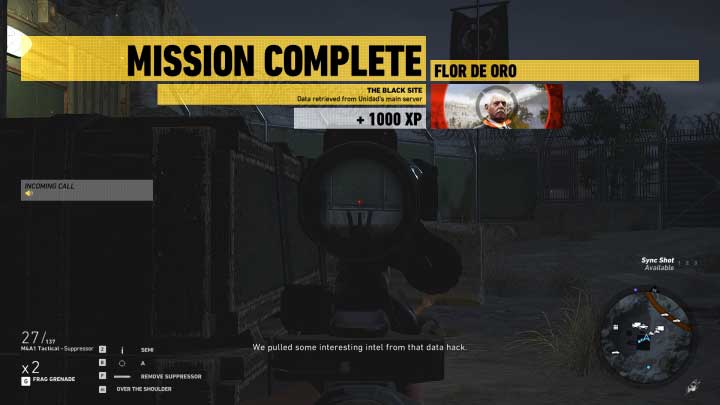 Once the download is complete, stop fighting and hide until the Unidad forces had abandoned the search - The Black Site | Flor De Oro walkthrough - Flor De Oro - Tom Clancys Ghost Recon: Wildlands Game Guide
