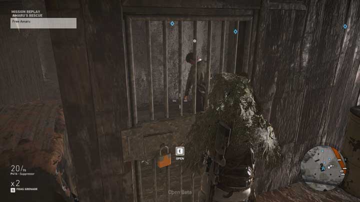 When you kill all enemies, go inside and use action button to open the cell - Amarus Rescue | Itacua Walkthrough - Itacua - Tom Clancys Ghost Recon: Wildlands Game Guide