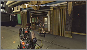 You'll now have to keep repeating actions explained above, so this means attacking the boss with the projectiles and moving back when a new part of the map is unlocked - Level 2: Times Square - part 2 - Walkthrough - Ghostbusters The Video Game - Game Guide and Walkthrough