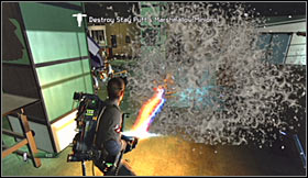 Keep using the PKE meter, because you'll want to scan the roof - Level 2: Times Square - part 2 - Walkthrough - Ghostbusters The Video Game - Game Guide and Walkthrough