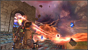 Eventually you should be able to get to the stairs floating in the air - Level 3: Public Library - part 3 - Walkthrough - Ghostbusters The Video Game - Game Guide and Walkthrough