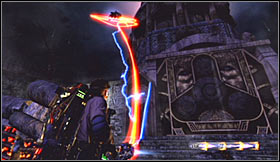 Your next task will be to transport two glowing objects which were left off by the huge statues - Level 7: Central Park Cemetery - part 3 - Walkthrough - Ghostbusters The Video Game - Game Guide and Walkthrough