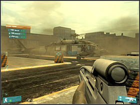 Just as before, get closer to the gunship and press the X key (#1) - [Mission 02] Coup d'etat - Objective: Go to extraction point - [Mission 02] Coup d'etat - Ghost Recon: Advanced Warfighter - Game Guide and Walkthrough