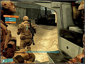 I would recommend that you get closer to one of the destroyed vans (#1) - [Mission 07] Quarterback - Warm-up - [Mission 07] Quarterback - Ghost Recon: Advanced Warfighter - Game Guide and Walkthrough