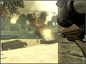 It would be best if you've chosen a group of buildings that should be located in front of you (#1) - [Mission 07] Quarterback - Objective: Get to shanty town - [Mission 07] Quarterback - Ghost Recon: Advanced Warfighter - Game Guide and Walkthrough