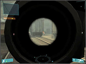 The road is being occupied by at least two soldiers - [Mission 08] Guardrail IX - Objective: Reach the drop point - [Mission 08] Guardrail IX - Ghost Recon: Advanced Warfighter - Game Guide and Walkthrough