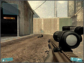 Don't enter the warehouse - [Mission 08] Guardrail IX - Objective: Disable Guardrail IX - [Mission 08] Guardrail IX - Ghost Recon: Advanced Warfighter - Game Guide and Walkthrough