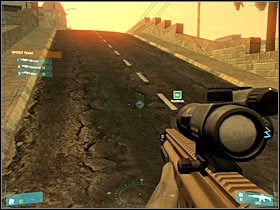 Once you're at the top, move up closer to a small brick wall - [Mission 09] Bulldog - Objective: Clear convoy route - [Mission 09] Bulldog - Ghost Recon: Advanced Warfighter - Game Guide and Walkthrough