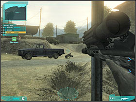 The last group of enemy units should appear in the central section of the encampment (#1) - Act 1 / Mission 1 - part 2 - Act 1 - Ghost Recon: Advanced Warfighter 2 - Game Guide and Walkthrough