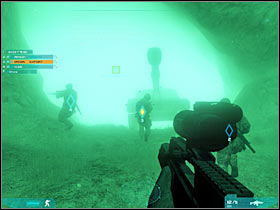 Now you will have to order your men to leave the cave, because you will have to destroy the tank - Act 1 / Mission 1 - part 3 - Act 1 - Ghost Recon: Advanced Warfighter 2 - Game Guide and Walkthrough