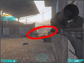 You should be able to take out at least two-three enemy units from here (#1) - Act 2 / Mission 1 - part 3 - Act 2 - Ghost Recon: Advanced Warfighter 2 - Game Guide and Walkthrough