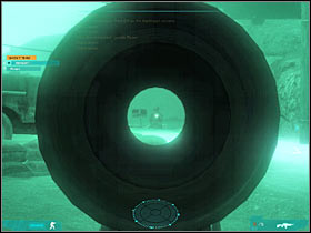 The fourth rebel soldier is going to be standing to your left, behind one of the vehicles (#1) - Act 2 / Mission 1 - part 2 - Act 2 - Ghost Recon: Advanced Warfighter 2 - Game Guide and Walkthrough