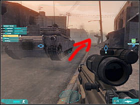 Your tank will probably come across an enemy humvee (#1) - Act 3 / Mission 1 - part 4 - Act 3 - Ghost Recon: Advanced Warfighter 2 - Game Guide and Walkthrough