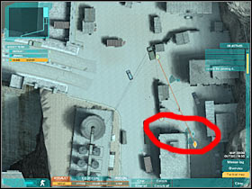 The first group of enemy soldiers is going to appear near the sandbags which are located close to a large truck (#1) - Act 3 / Mission 2 - part 4 - Act 3 - Ghost Recon: Advanced Warfighter 2 - Game Guide and Walkthrough