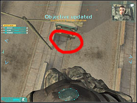 Once you've got everyone on the ground and hidden behind cover (buses), you should take a look at your tactical map (#1) - Act 3 / Final - part 1 - Act 3 - Ghost Recon: Advanced Warfighter 2 - Game Guide and Walkthrough