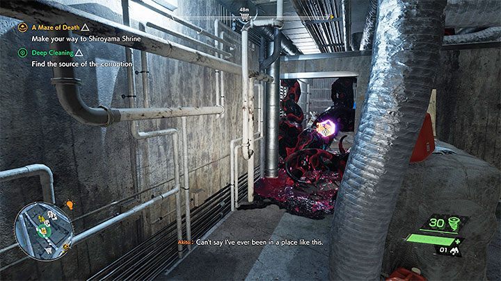 In the bathhouse, you can either focus on the mission objective only or explore the building more closely in search of supplies or collectibles - Ghostwire Tokyo: Deep Cleaning - walkthrough - Quests available from chapter 2 - Ghostwire Tokyo Guide