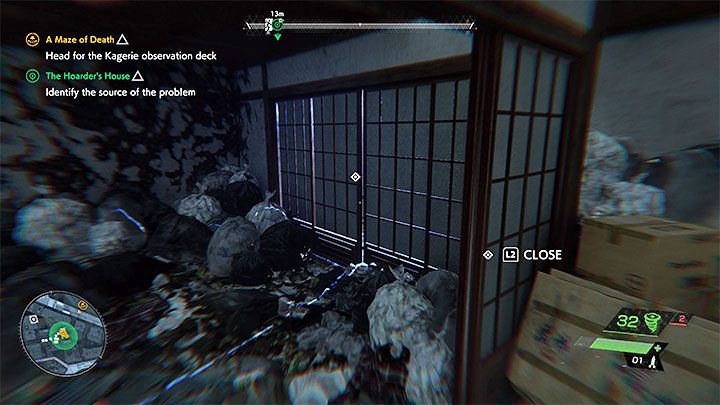 The specter's fourth hiding spot is on the upper floor - Ghostwire Tokyo: The Hoarders House - walkthrough - Quests available from chapter 2 - Ghostwire Tokyo Guide