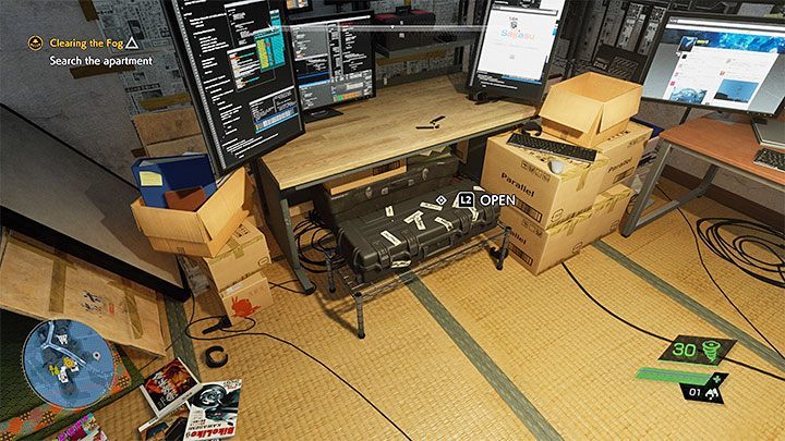 Opening a wide suitcase is rewarded with a bow - Ghostwire Tokyo: Clearing the Fog - walkthrough - Chapter 2: Trouble - Ghostwire Tokyo Guide