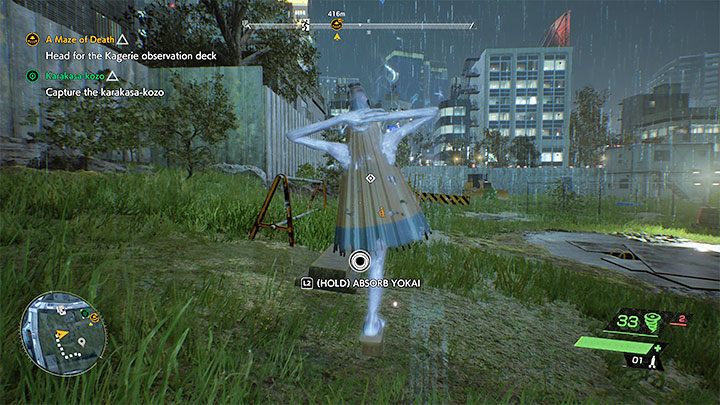 Enter the restricted area and begin searching it - Ghostwire Tokyo: Karakasa-kozo - walkthrough - Quests available from chapter 2 - Ghostwire Tokyo Guide