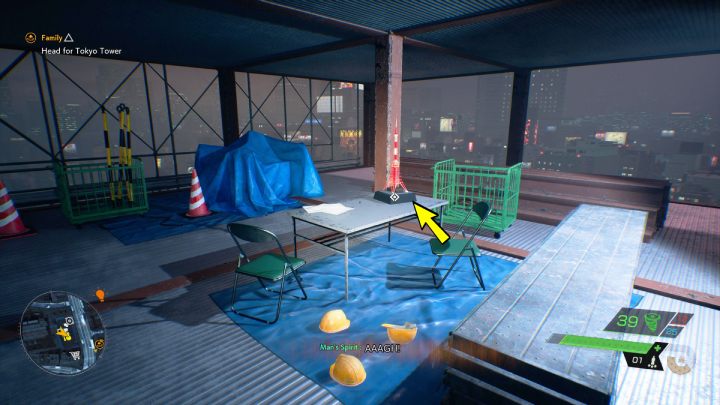 The relic is on the table on the top floor of the skyscraper under construction, east of the Matsumi Shrine - Ghostwire Tokyo: Relics, Central Tokyo - list of all - Relics - Ghostwire Tokyo Guide