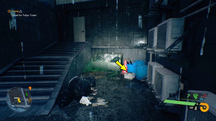 The relic is next to the garbage cans west of the Namita Shrine - Ghostwire Tokyo: Relics, Central Tokyo - list of all - Relics - Ghostwire Tokyo Guide