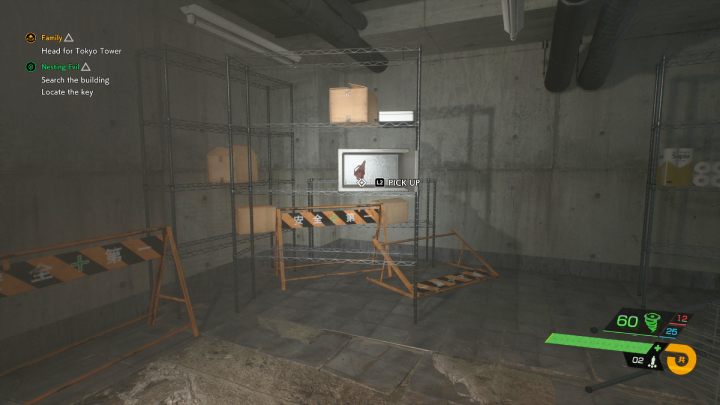 The relic is in the safe in the room with the broken floor - Ghostwire Tokyo: Relics, Central Tokyo - list of all - Relics - Ghostwire Tokyo Guide