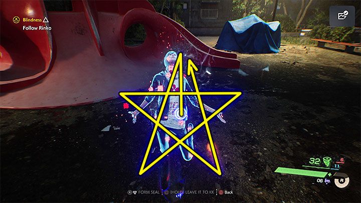 At the end of the path, you have to walk over unfolded umbrellas - Ghostwire Tokyo: Blindness - walkthrough - Chapter 3: Connection - Ghostwire Tokyo Guide