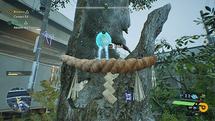 After the battle approach the tree - the kodama will appear - Ghostwire Tokyo: Kodama - walkthrough - Quests available from chapter 3 - Ghostwire Tokyo Guide