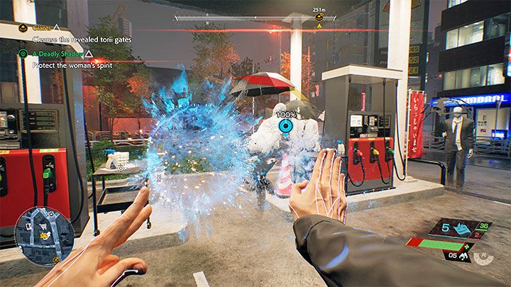 It's time for a big battle during which you must protect the woman's spirit - Ghostwire Tokyo: A Deadly Shadow - walkthrough - Quests available from chapter 4 - Ghostwire Tokyo Guide