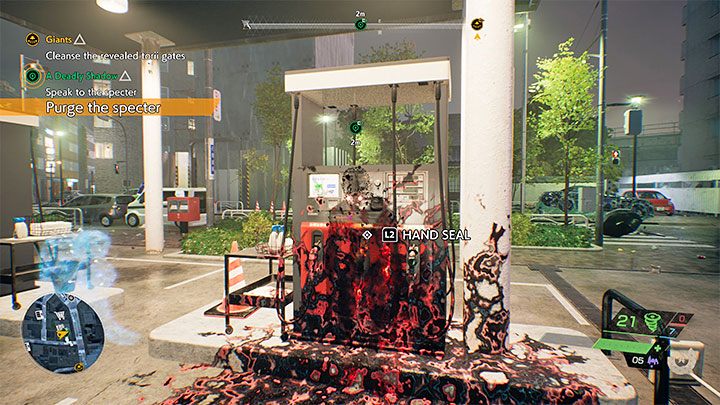 Talk to the specter levitating next to one of the dispensers - Ghostwire Tokyo: A Deadly Shadow - walkthrough - Quests available from chapter 4 - Ghostwire Tokyo Guide