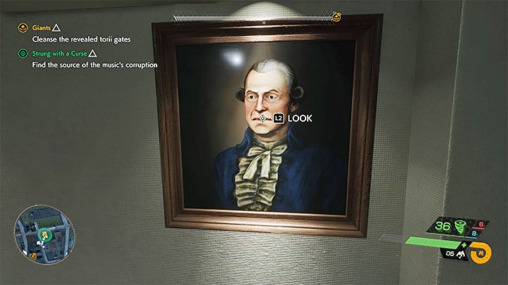 The corruption comes from the painting on the right wall pictured above - an interact icon will appear once you approach it - Ghostwire Tokyo: Strung with a Curse - walkthrough - Quests available from chapter 4 - Ghostwire Tokyo Guide