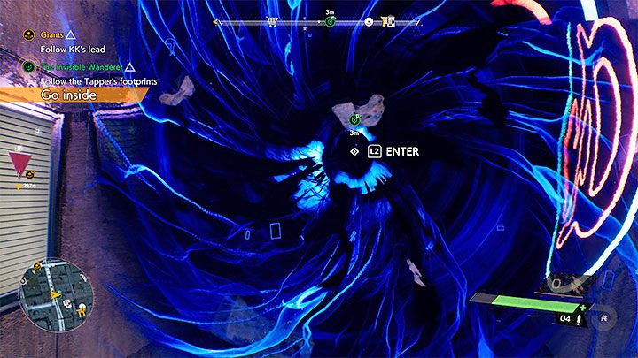 You'll encounter yet another levitating orb on the way - using spectral vision will activate a hole (a portal) - Ghostwire Tokyo: The Invisible Wanderer - walkthrough - Quests available from chapter 4 - Ghostwire Tokyo Guide