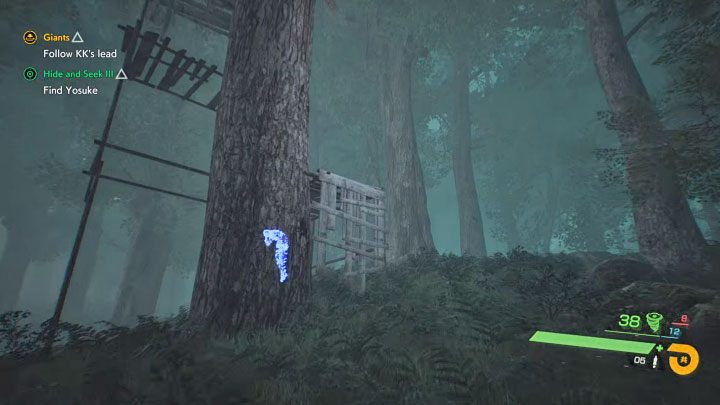 Head towards the forest and start climbing again in the place pictured above - Ghostwire Tokyo: Hide and Seek 3 - walkthrough - Quests available from chapter 4 - Ghostwire Tokyo Guide