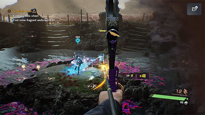 In the distance you will notice a defenseless KK, you have to protect against the incoming Visitors - Ghostwire Tokyo: The Black Tower - walkthrough - Chapter 4: Contortion - Ghostwire Tokyo Guide