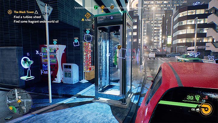Start looking for the turbine wheel by reaching the marked telephone booth - Ghostwire Tokyo: The Black Tower - walkthrough - Chapter 4: Contortion - Ghostwire Tokyo Guide