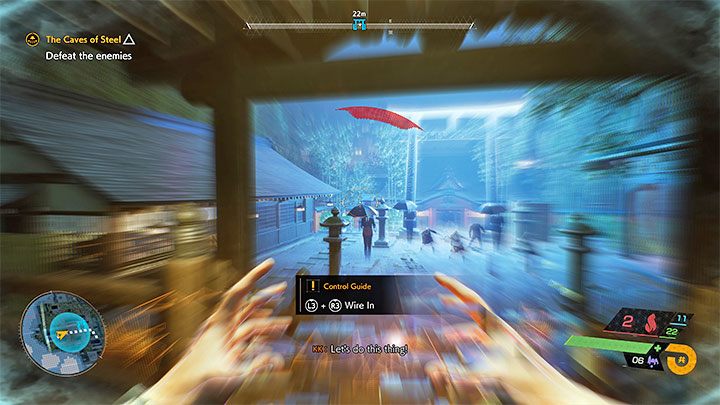 Akito will reconnect with KK, thus regaining his powers and learning a new one - wire in - Ghostwire Tokyo: Caves of Steel - walkthrough - Chapter 2: Trouble - Ghostwire Tokyo Guide