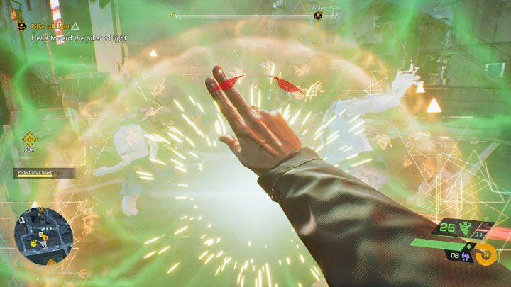 A successful perfect block allows you to completely avoid taking damage and can also break a Visitor's poise for a short while - Ghostwire Tokyo: Master of Blocking trophy - how to get it? - Trophy Guide - Ghostwire Tokyo Guide