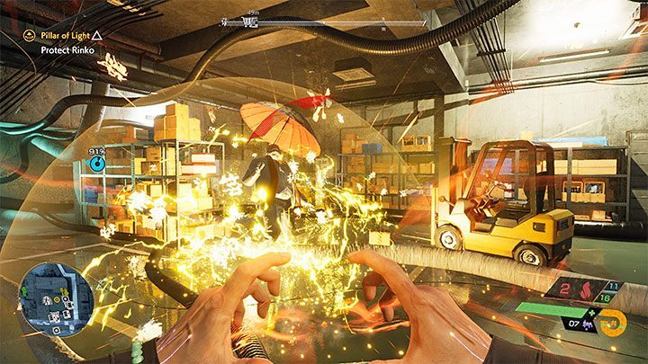 In the case of the aforementioned mini-boss, try to keep a safe distance, because its attacks can knock you down or temporarily immobilize you - Ghostwire Tokyo: Pillar of Light - walkthrough - Chapter 3: Connection - Ghostwire Tokyo Guide